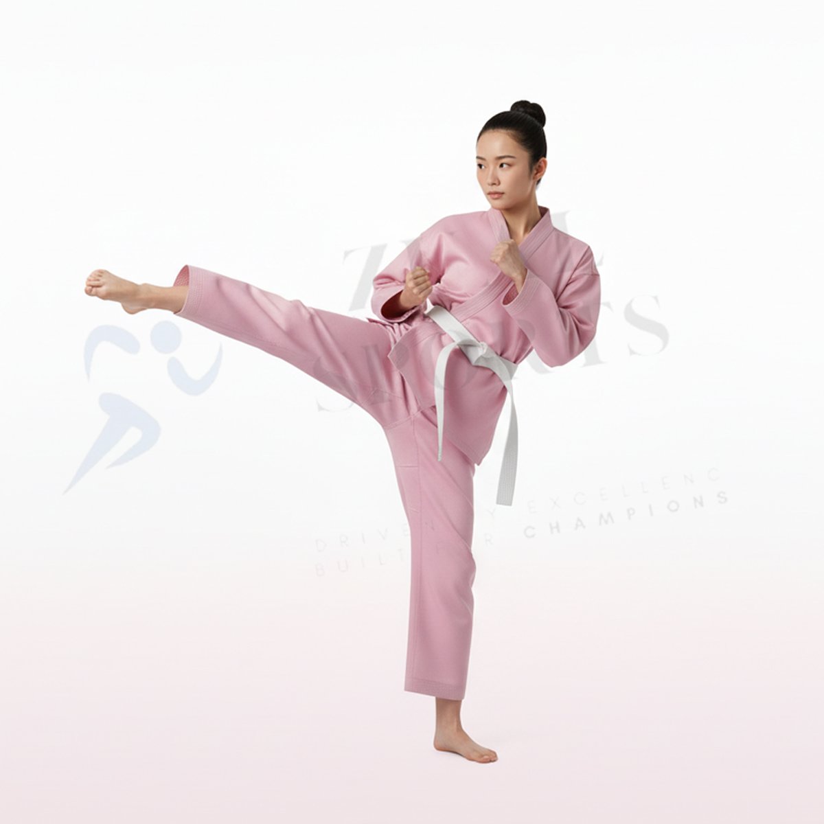 Pink Taekwondo Uniform for Girls - Image 3