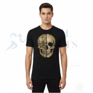 Men’s Black Skull Graphic T-Shirt