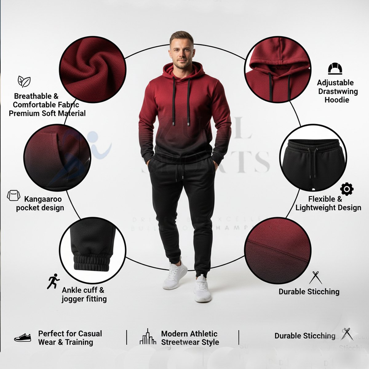 Men’s Gradient Hoodie Tracksuit - Image 2