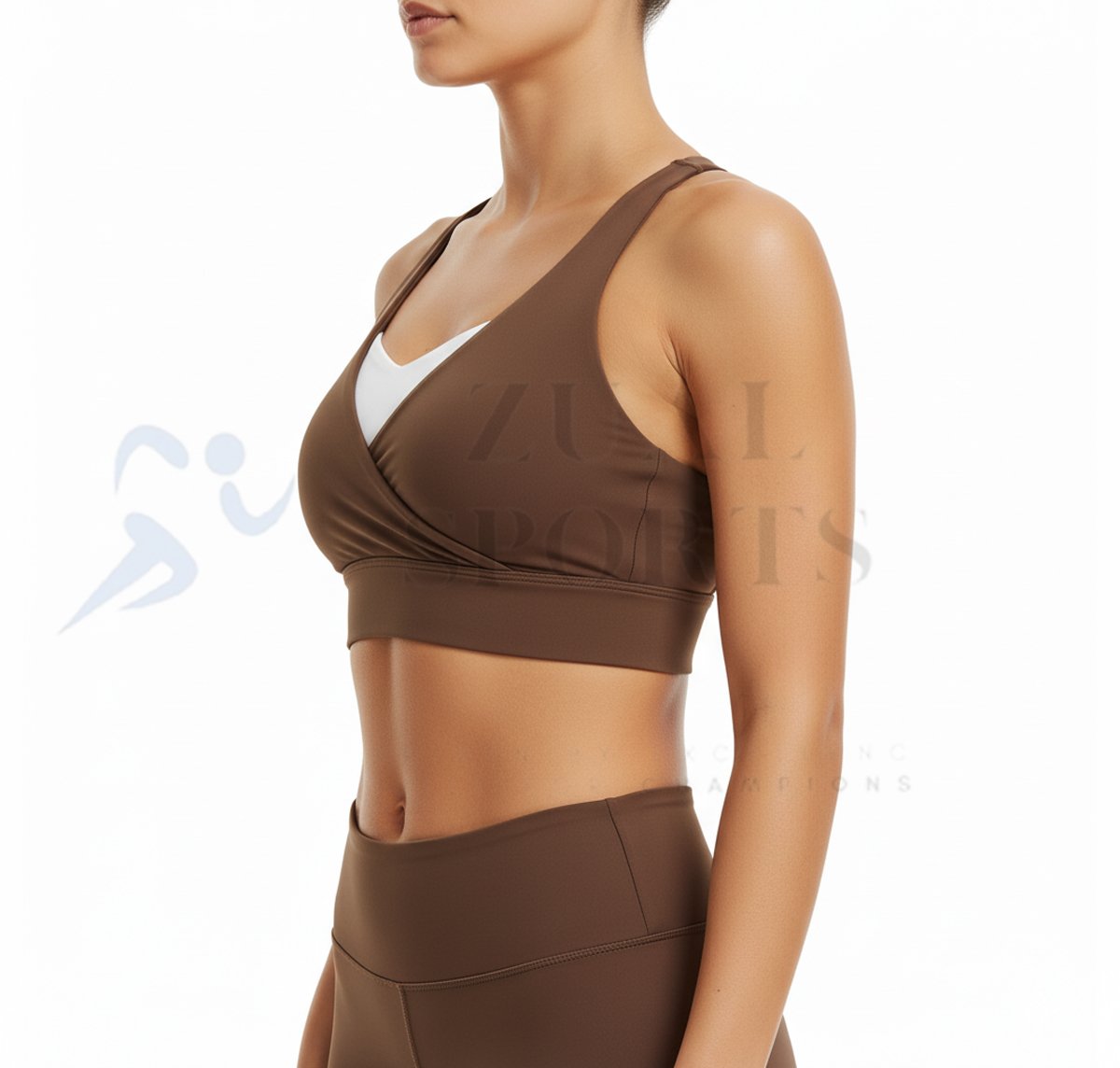 Women's Wrap V-Neck Sports Bra - Image 3