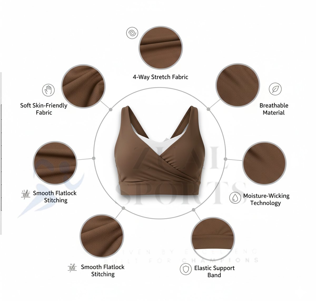 Women's Wrap V-Neck Sports Bra - Image 2