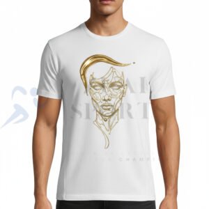 Luxury White & Gold Graphic T-Shirt
