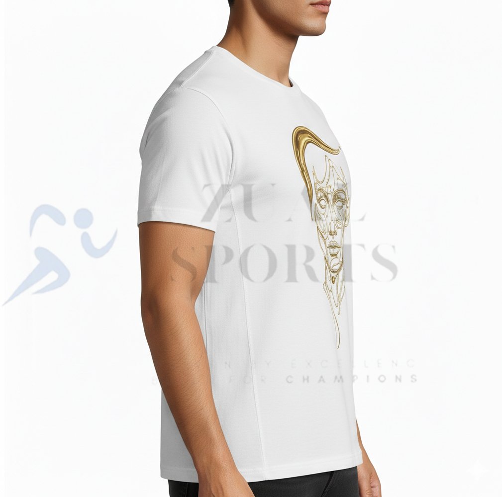 Luxury White & Gold Graphic T-Shirt - Image 4