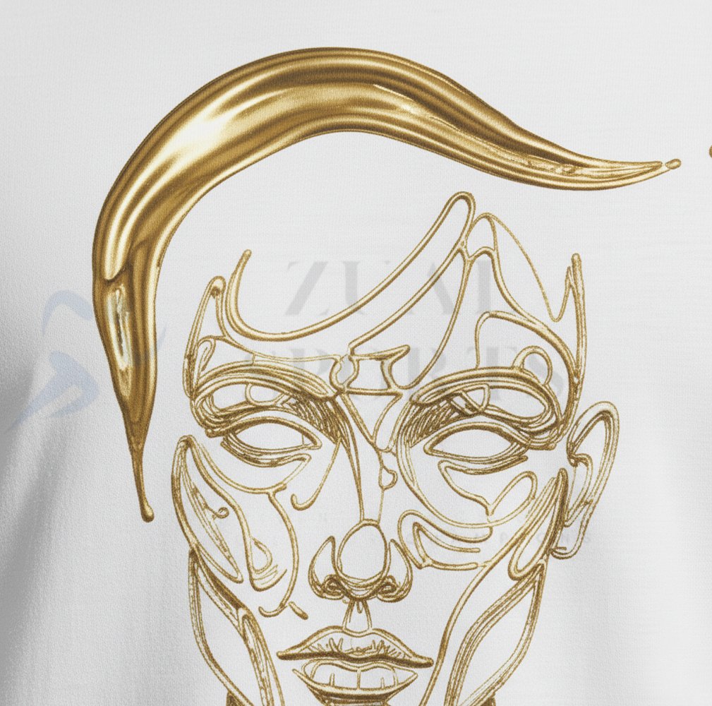Luxury White & Gold Graphic T-Shirt - Image 5