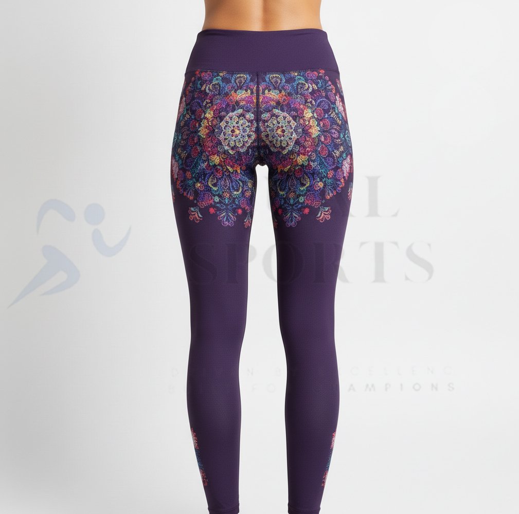 Purple Floral Leggings - Image 4