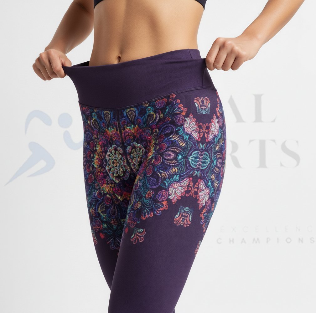 Purple Floral Leggings - Image 5