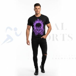Black Purple Skull Graphic T-Shirt