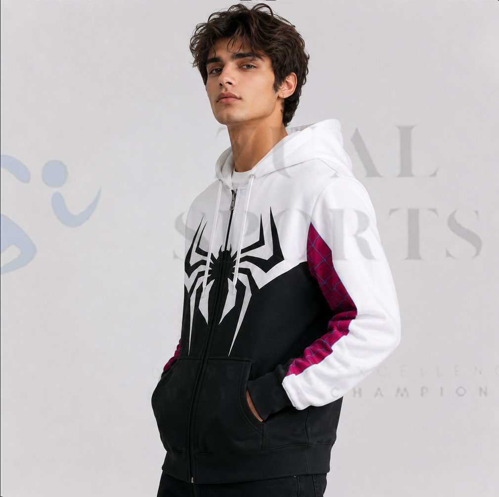 Spider Graphic Zip-Up Hoodie - Image 4