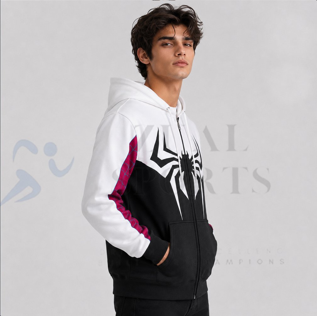 Spider Graphic Zip-Up Hoodie - Image 3