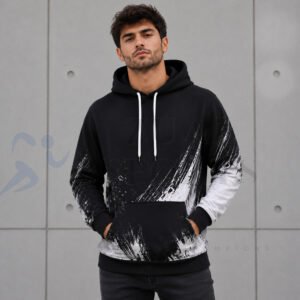Men’s Black & White Graphic Hoodie