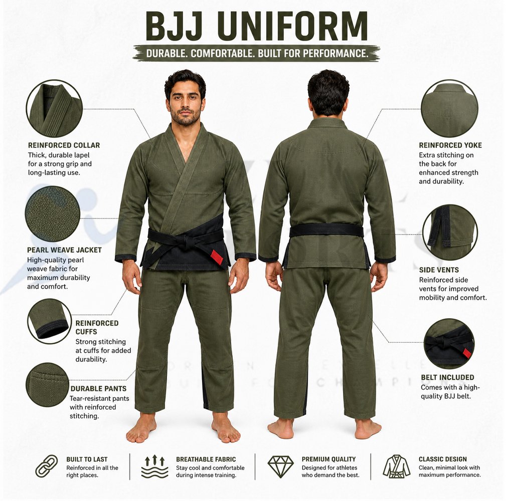 Premium Green BJJ Gi - Image 2