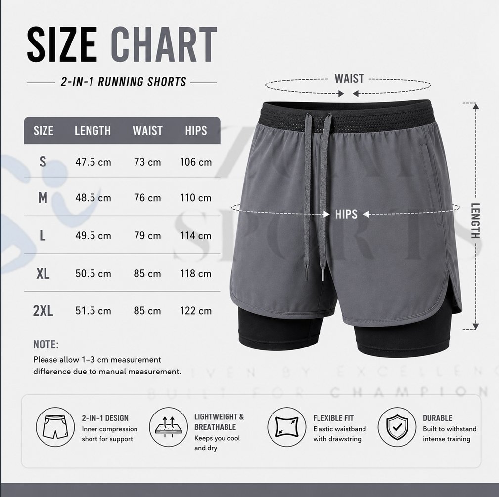 Men’s 2-in-1 Running Shorts - Image 6
