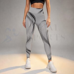 Grey Abstract Gym Leggings