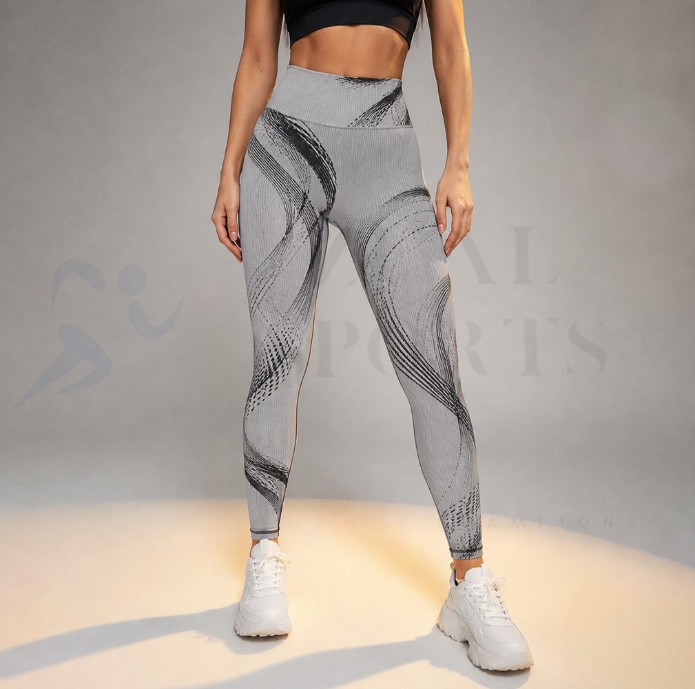 Grey Abstract Gym Leggings
