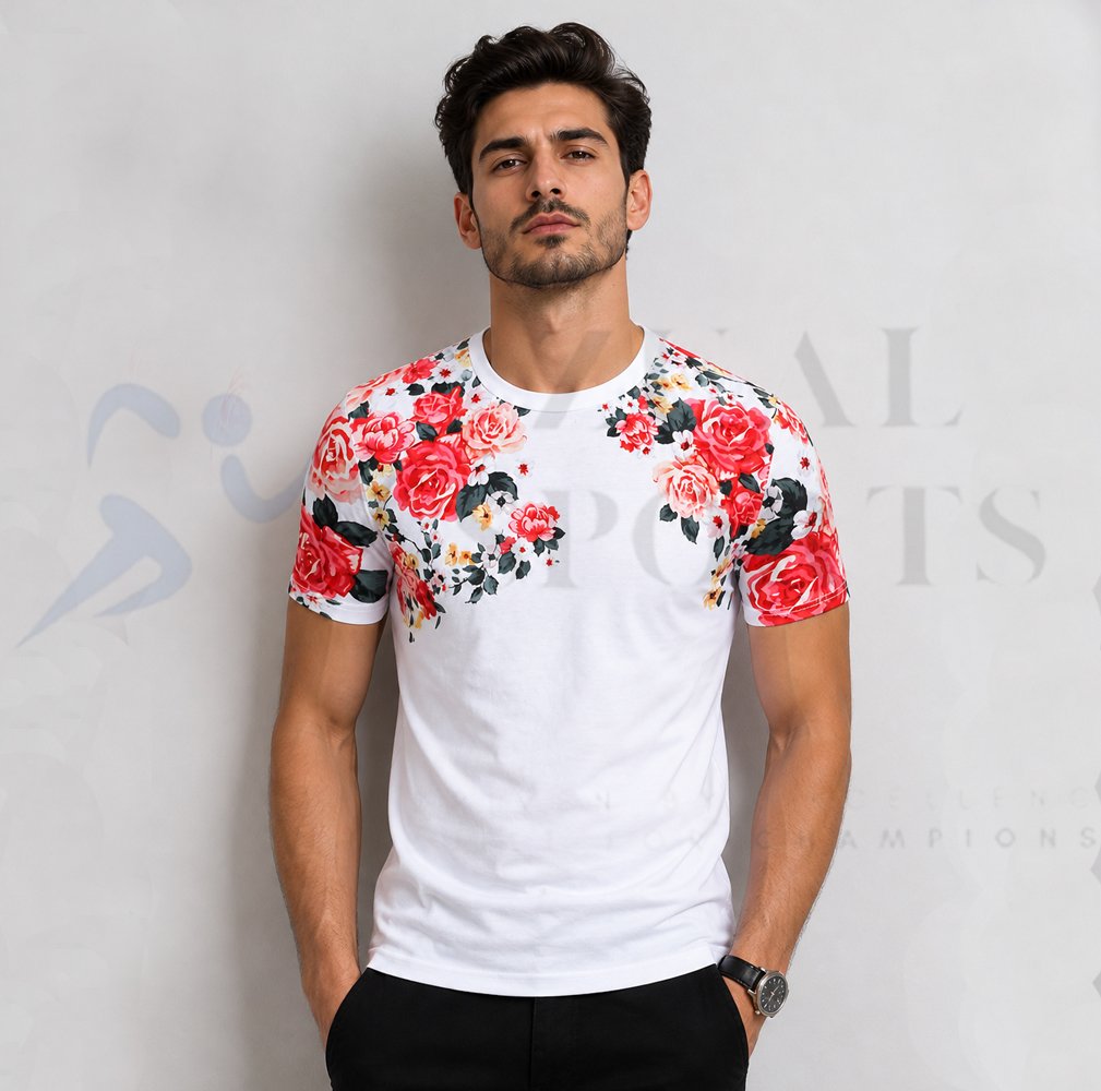 Men’s White Floral T-Shirt - Image 4
